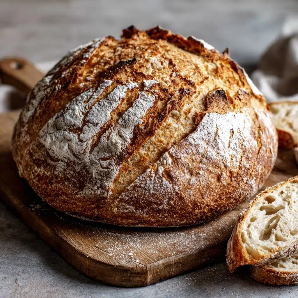 Crusty Golden Sourdough Bread with a Soft Chewy Center Recipe - Recipe Image