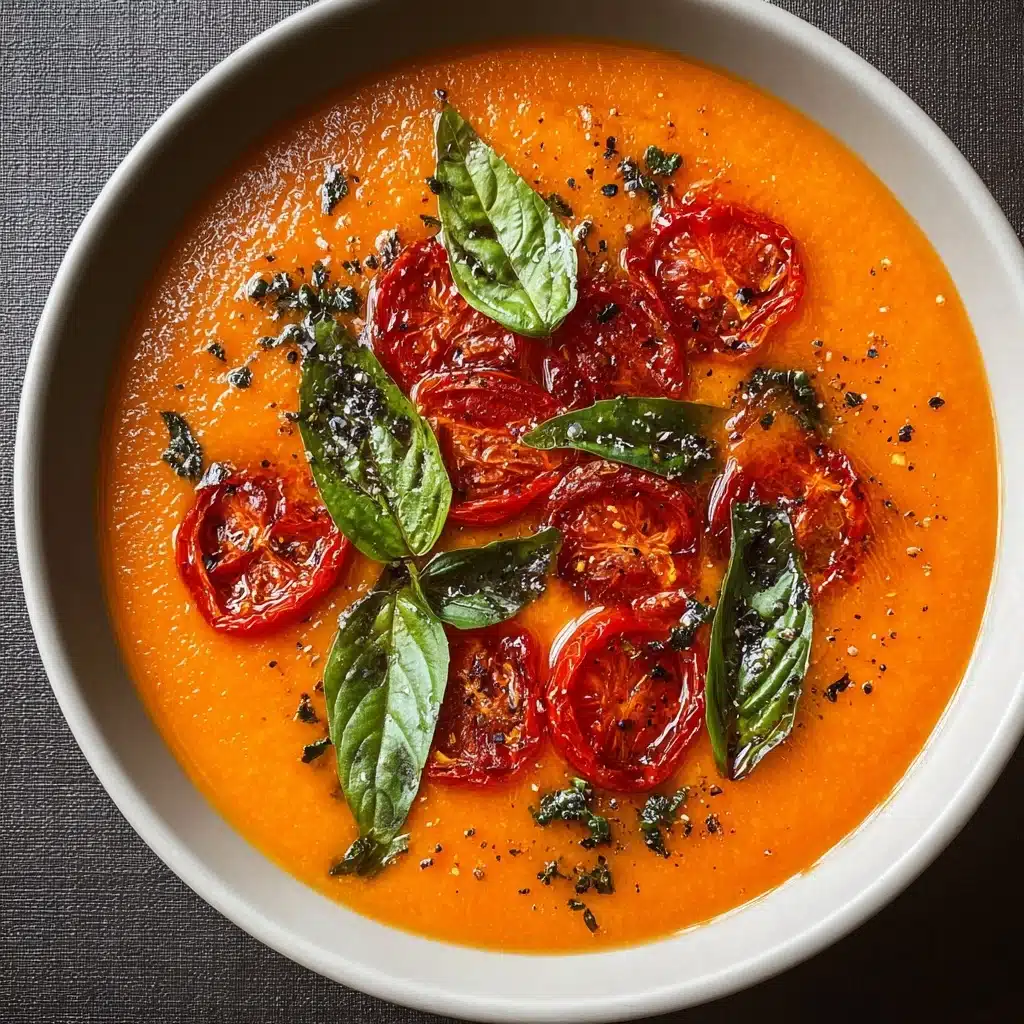 Creamy Roasted Tomato Basil Soup Recipe - Recipe Image