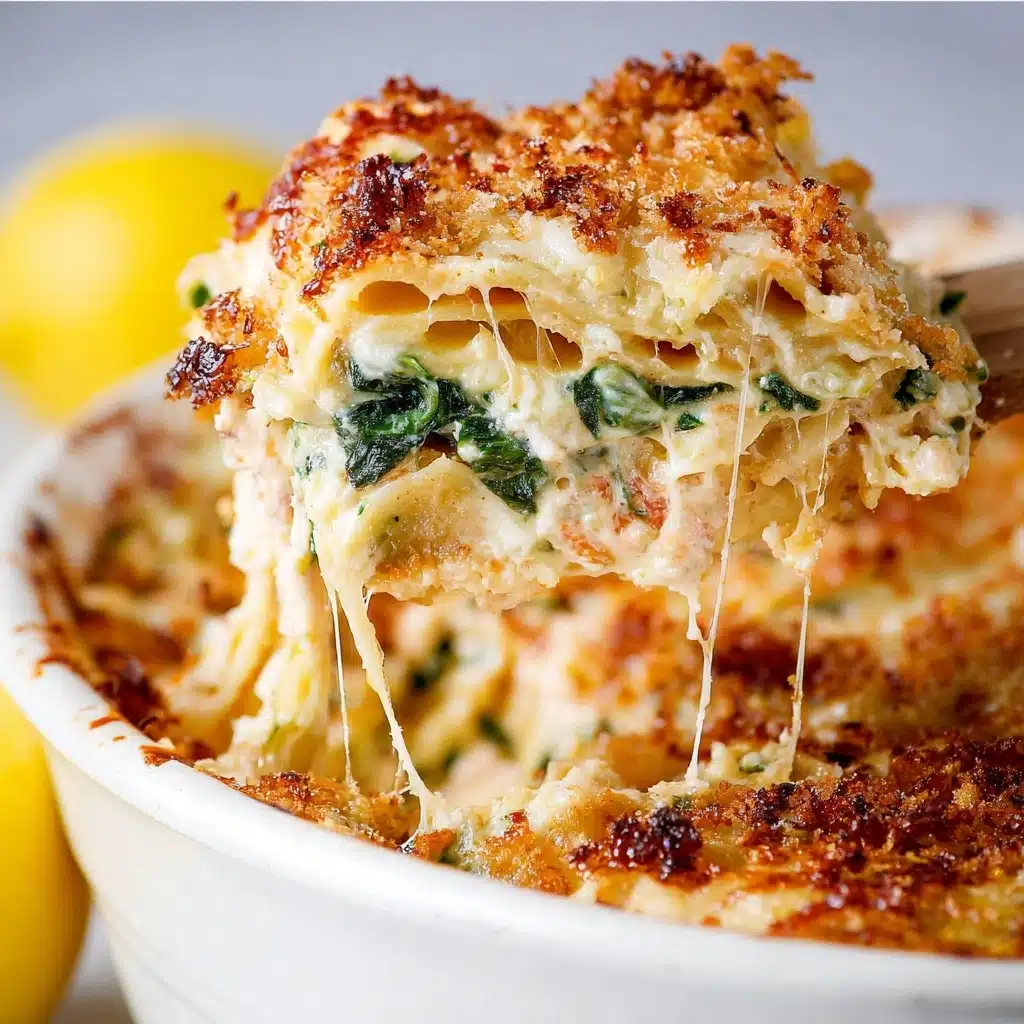 Cheesy Spinach Casserole – with Crispy Topping Recipe