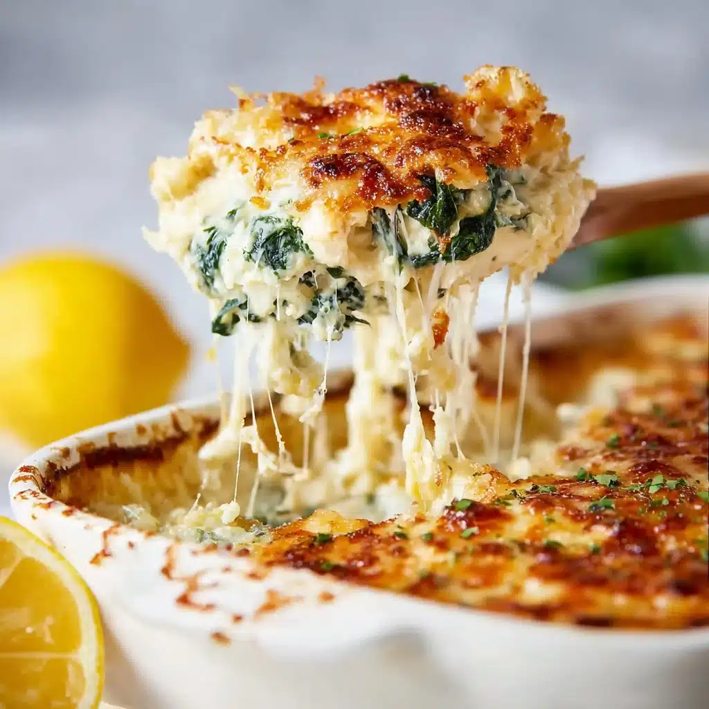 Cheesy Spinach Casserole – with Crispy Topping Recipe - Recipe Image