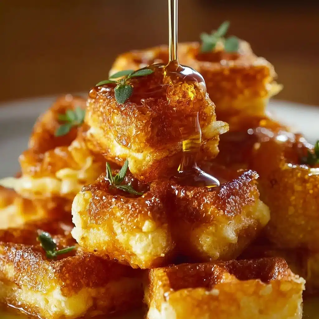 Cornbread Waffle Bites with Smoked Gouda and Honey Recipe - Recipe Image