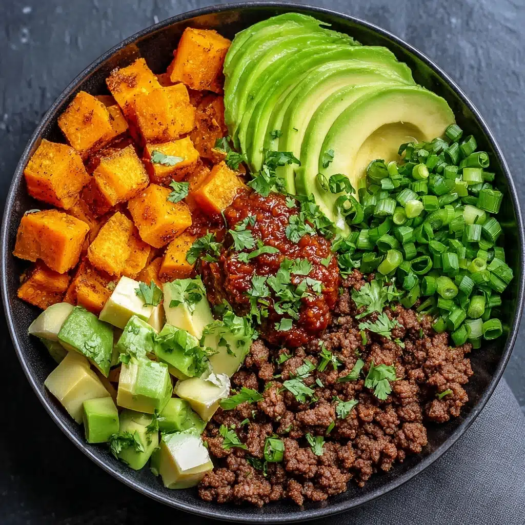 Spicy Ground Beef & Sweet Potato Protein Bowl Recipe - Recipe Image