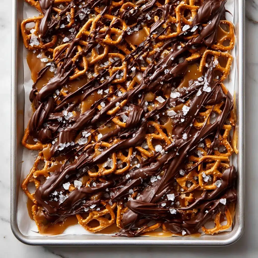 Chocolate Salted Caramel Pretzel Bark Recipe - Recipe Image