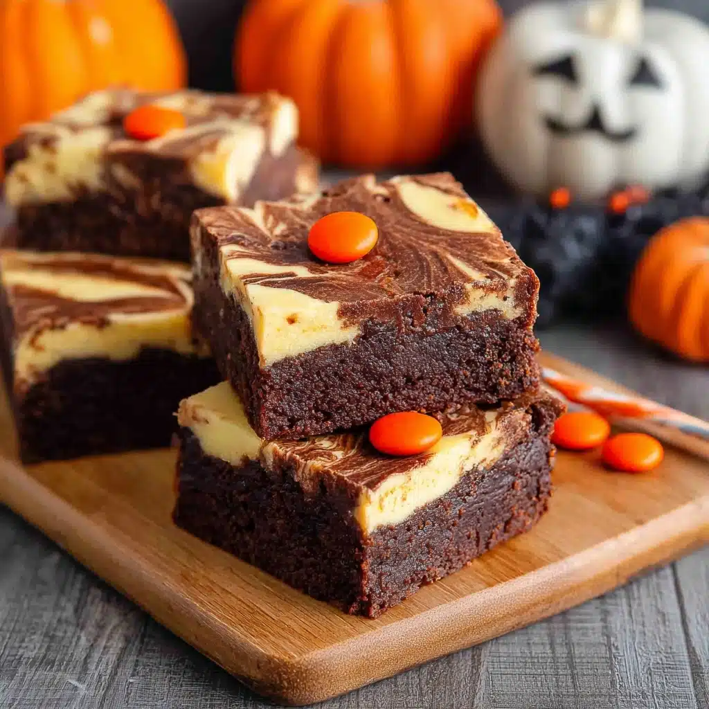 Halloween Swirl Cream Cheese Brownies Recipe - Recipe Image
