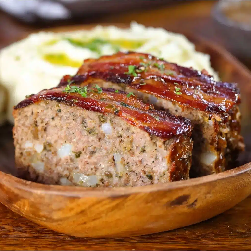Easy Bacon Wrapped Meatloaf Recipe - Recipe Image