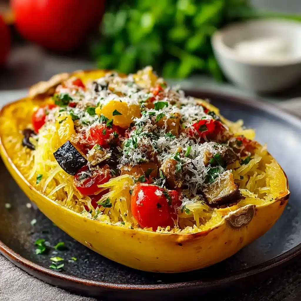 Spaghetti Squash with Roasted Vegetables Recipe - Recipe Image