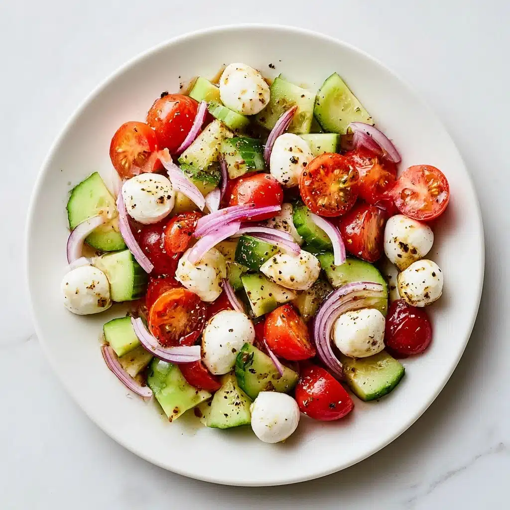 Fresh Cucumber Caprese Salad Recipe