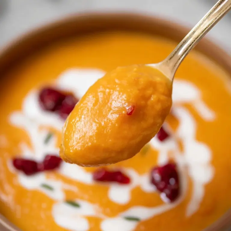 Creamy carrot and sweet potato soup Recipe