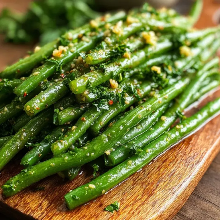 Air Fryer Crispy Garlic Butter Green Beans Recipe