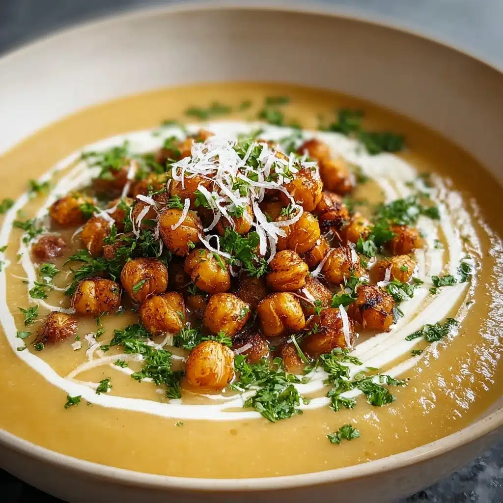 Creamy Roasted Chickpea Soup with Garlic and Tahini Recipe - Recipe Image