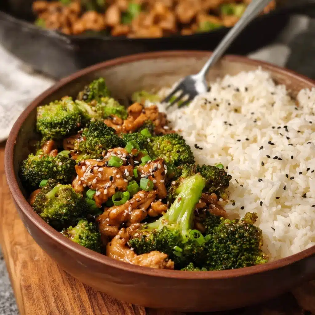Honey Sriracha Ground Chicken and Broccoli Recipe - Recipe Image