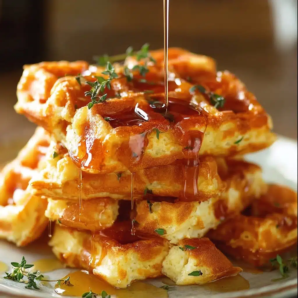 Cornbread Waffle Bites with Smoked Gouda and Honey Recipe - Recipe Image