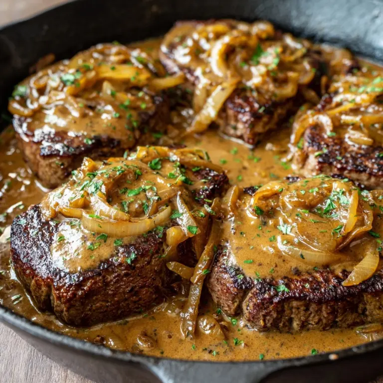 Onion Gravy Smothered Steak Recipe