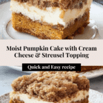 Pumpkin Cake with Cream Cheese and Streusel Topping Recipe
