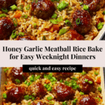Honey Garlic Meatball Rice Bake Recipe