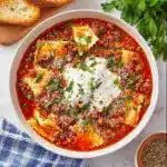 fall Crockpot Lasagna Soup Recipe