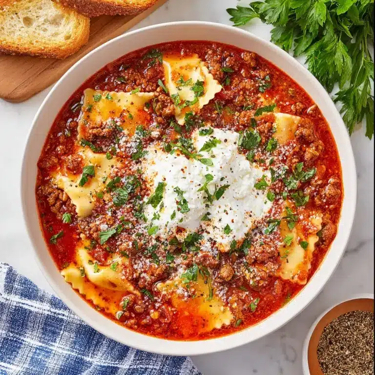 fall Crockpot Lasagna Soup Recipe
