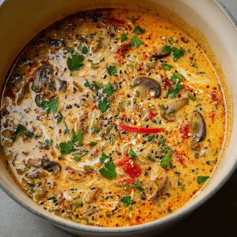 Leek, Mushroom and Rice Creamy Soup Recipe