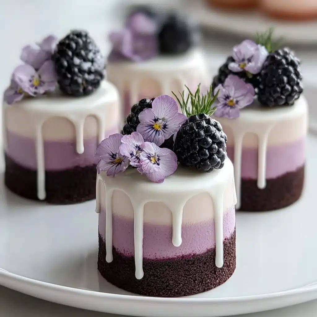 Mini Blackberry Mousse Cakes Recipe - Recipe Image