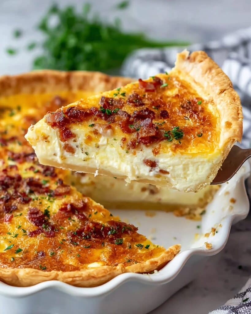 Cheesy Bacon and Cheese Breakfast Quiche Recipe