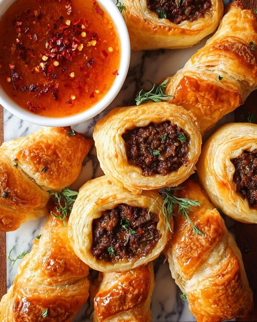 Beef Wellington Turnover with Sweet Chili Wine Sauce Recipe