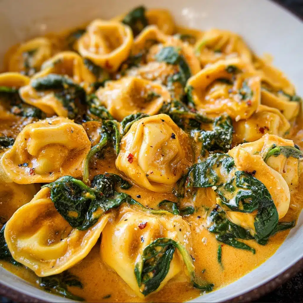 Tortelloni with Creamy Tomato Sauce and Spinach Recipe - Recipe Image