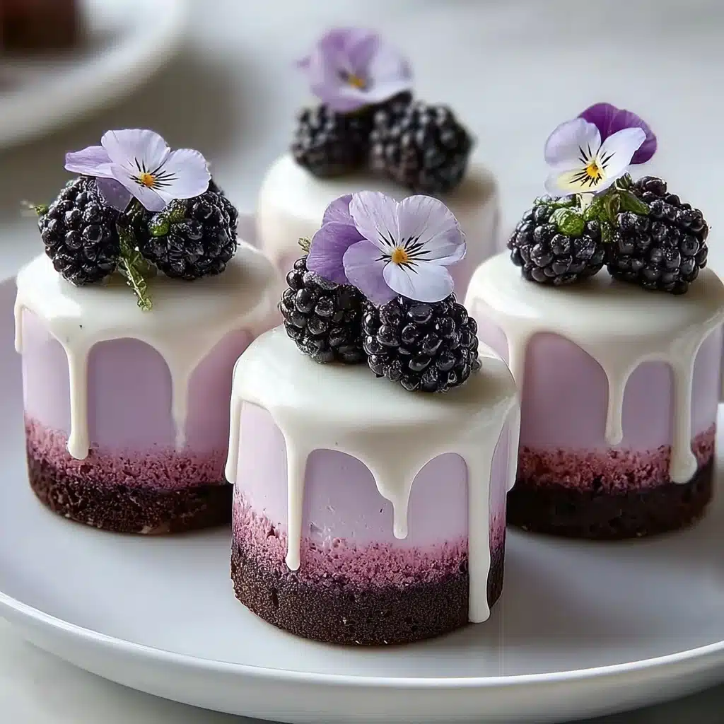 Mini Blackberry Mousse Cakes Recipe - Recipe Image