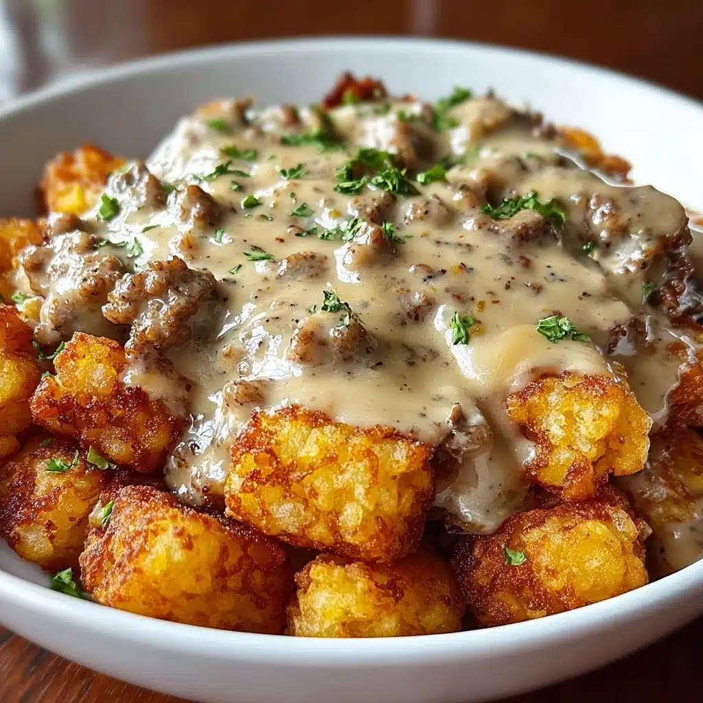 Tater Tot Breakfast Bowl with Sausage Gravy Recipe - Recipe Image