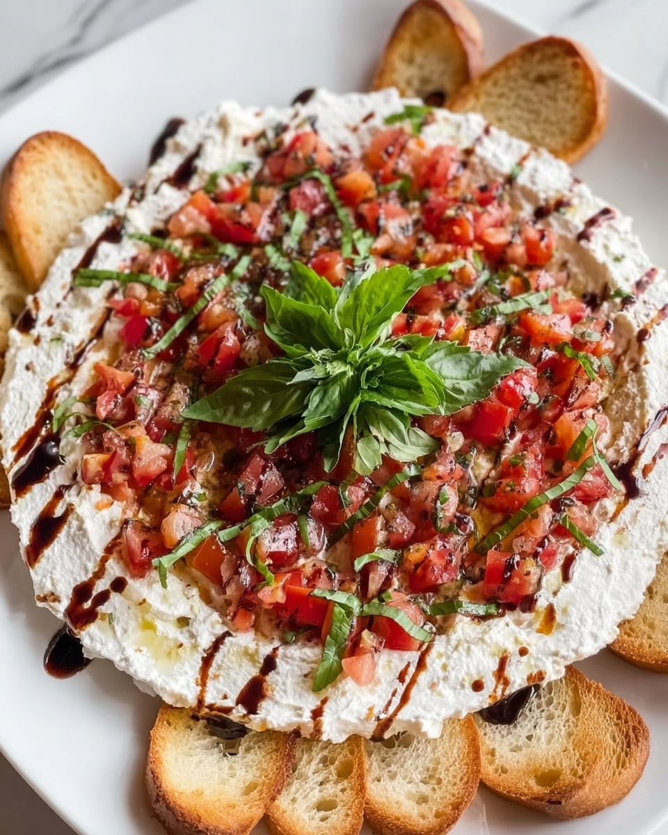 Creamy Bruschetta Dip - Delicious Easy Appetizer