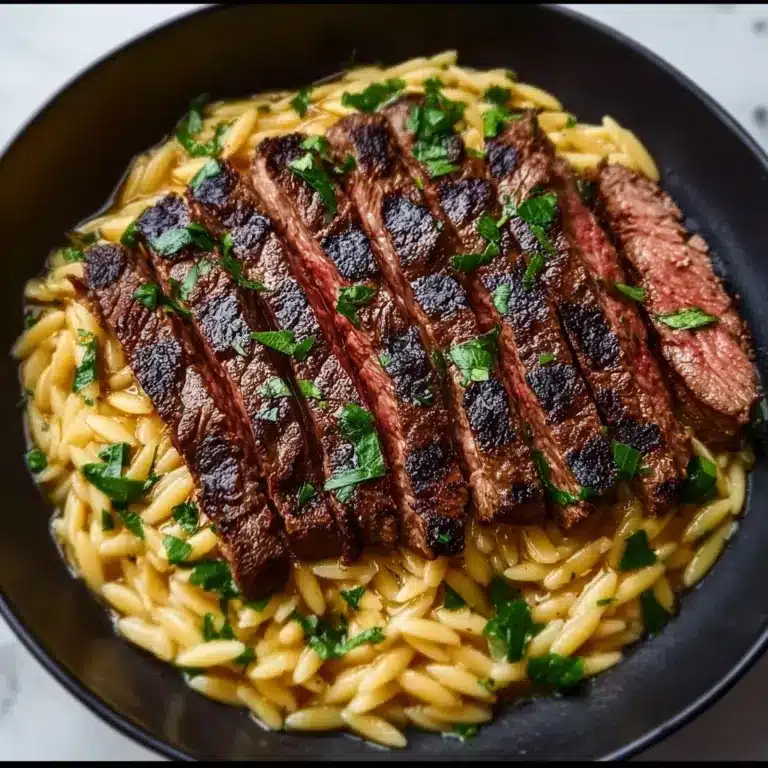 Flank Steak with Creamy Orzo Recipe