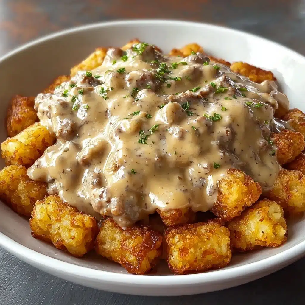 Tater Tot Breakfast Bowl with Sausage Gravy Recipe - Recipe Image