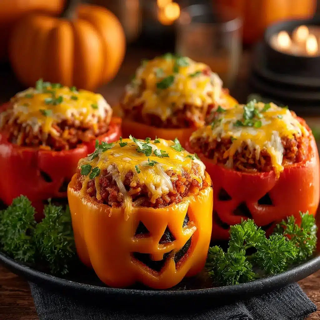 Jack-O’-Lantern Stuffed Peppers Recipe - Recipe Image