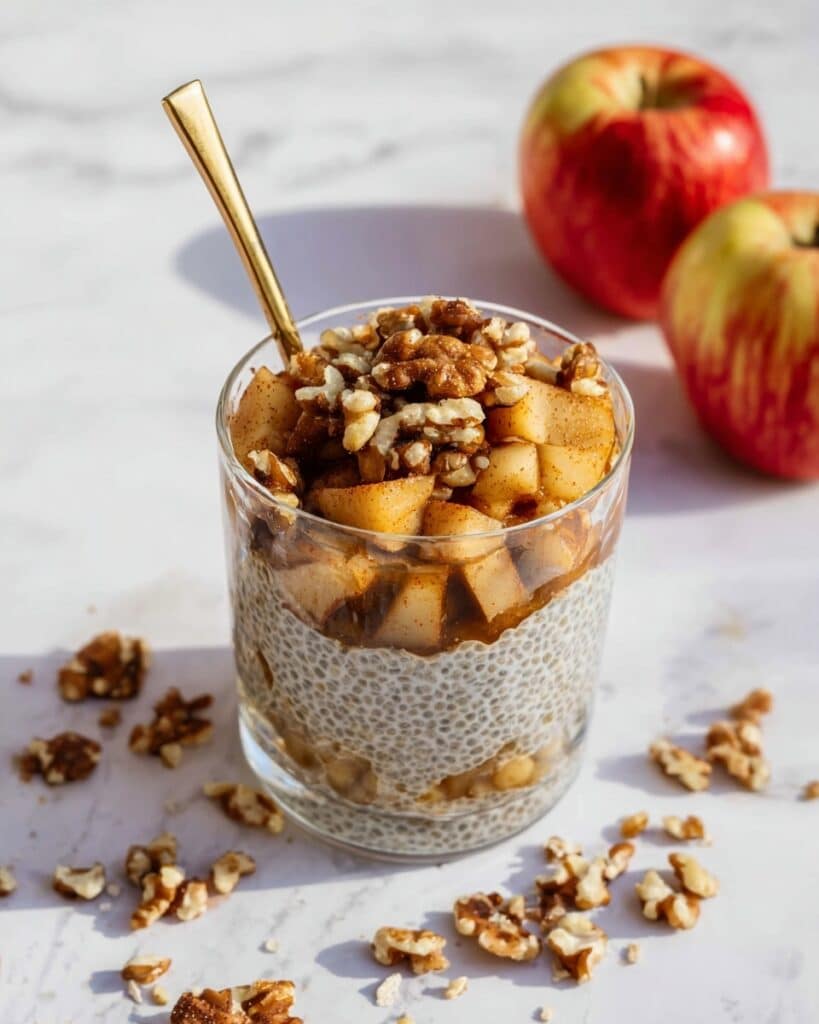 Overnight Apple Pie Chia Pudding with Cinnamon-Spiced Apple Topping Recipe