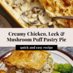 Creamy chicken, leek and mushroom pie Recipe