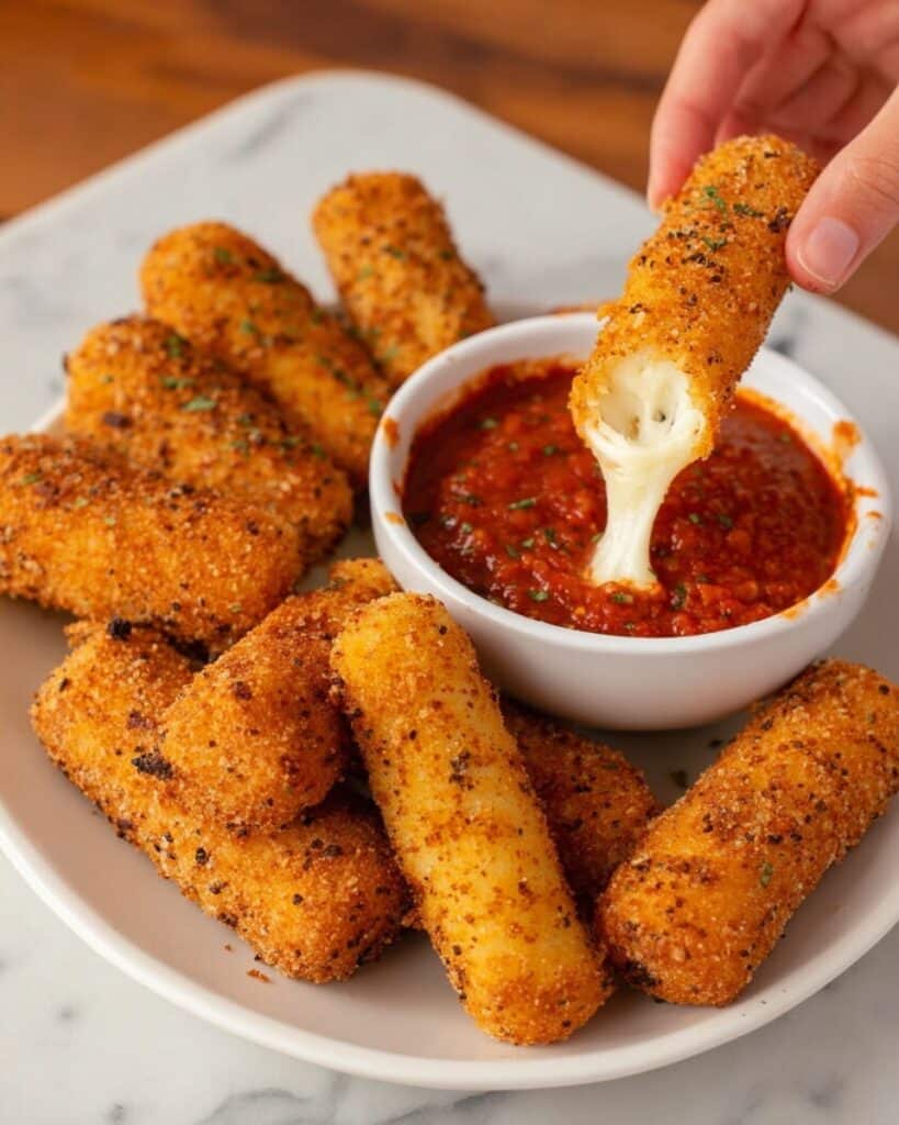 Crispy Homemade Mozzarella Sticks Recipe