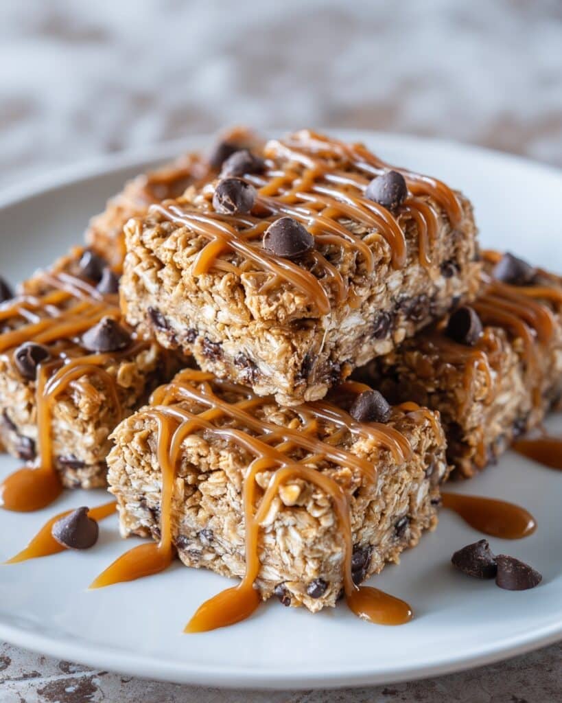 Salted Caramel Chocolate Chip Oat Cookie Bars Recipe
