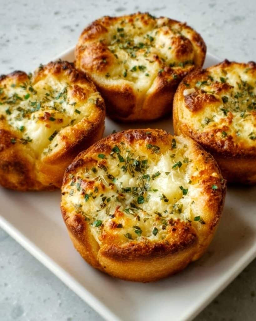 Golden Crust Garlic Rosemary Focaccia Muffins Recipe