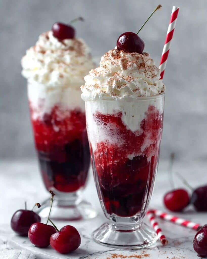 Cherry Cocoa Soda Float Sundae Recipe