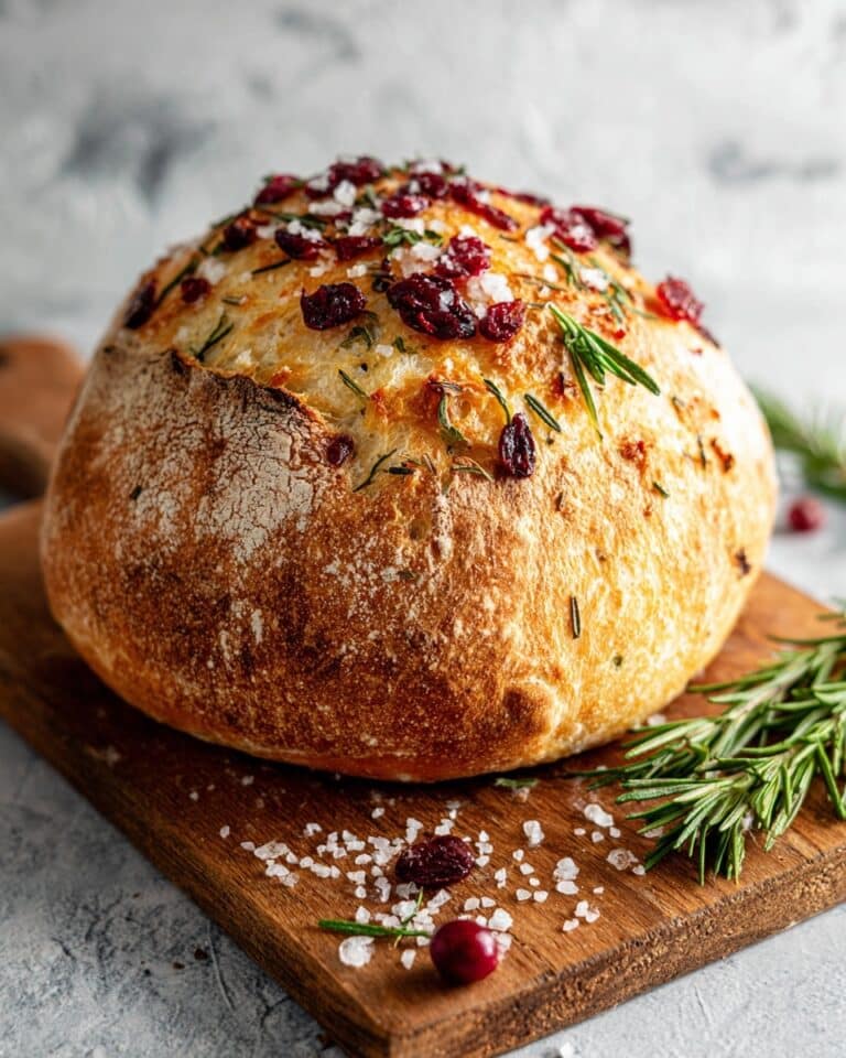No-Knead Rosemary Cranberry Bread Recipe