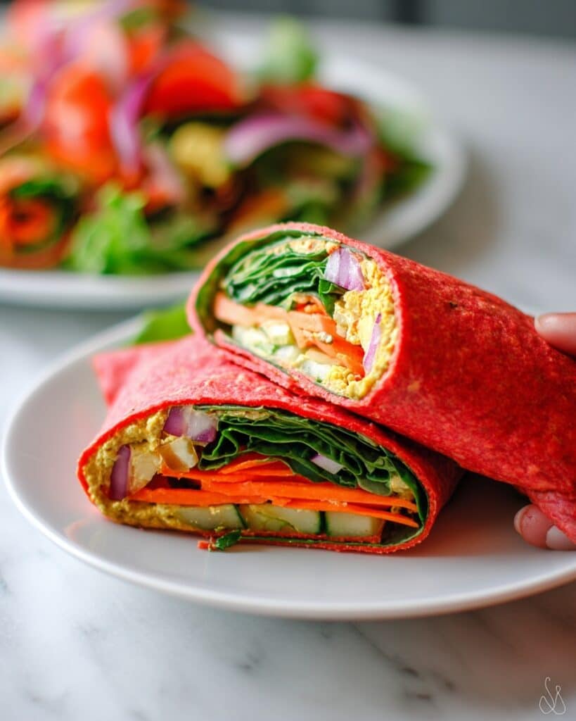 Tomato and Red Pepper Hummus Wraps Recipe