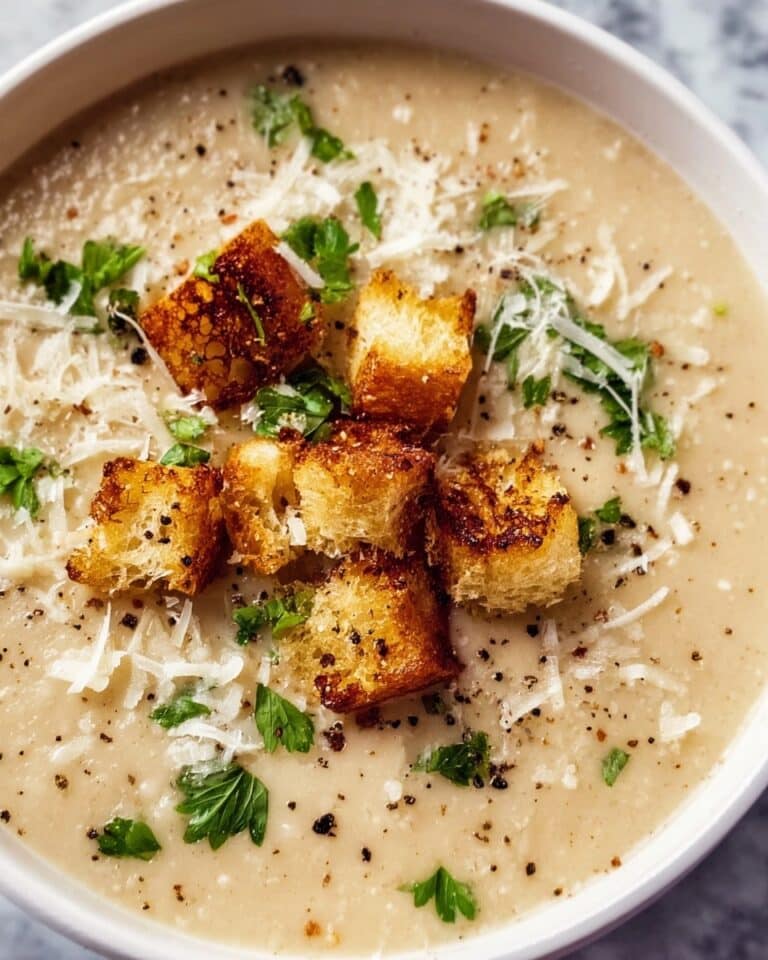 Classic Roasted Garlic Soup with Parmesan and Cream Recipe