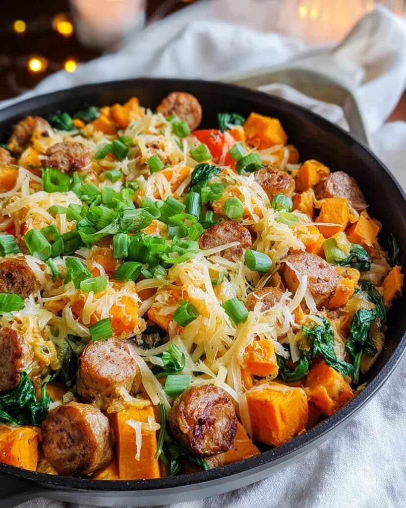 Savory Sweet Potato & Sausage Skillet Recipe