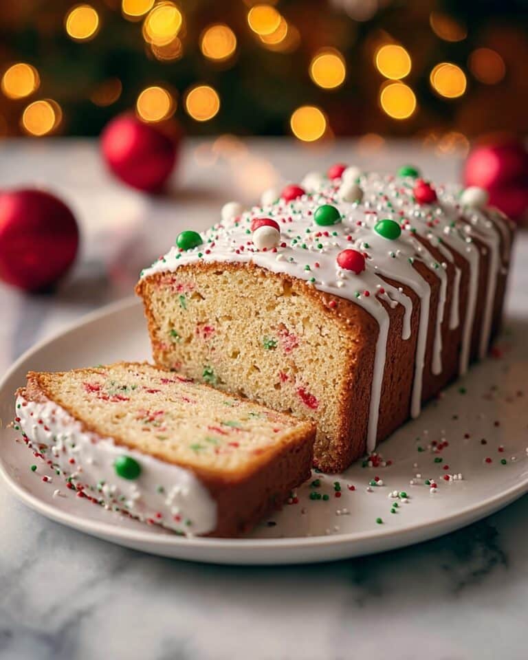 Festive Christmas Bread with Colorful Sprinkles and Sweet Glaze Recipe