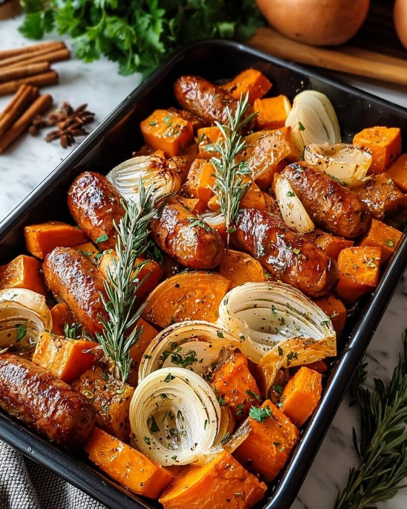 Savory Sweet Potato, Apple, and Sausage Bake Recipe