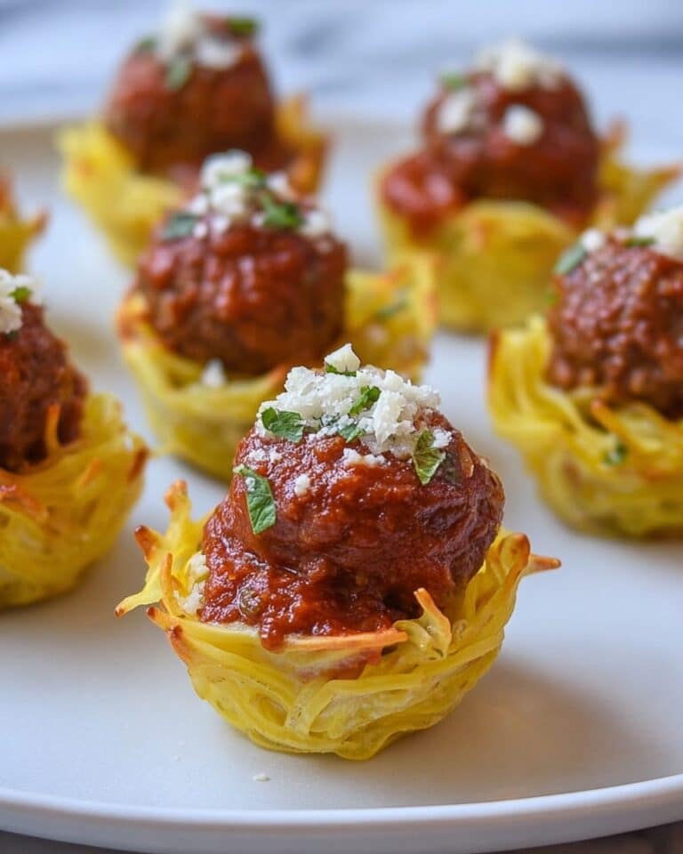 Mini Meatball Spaghetti Pie Bites Recipe