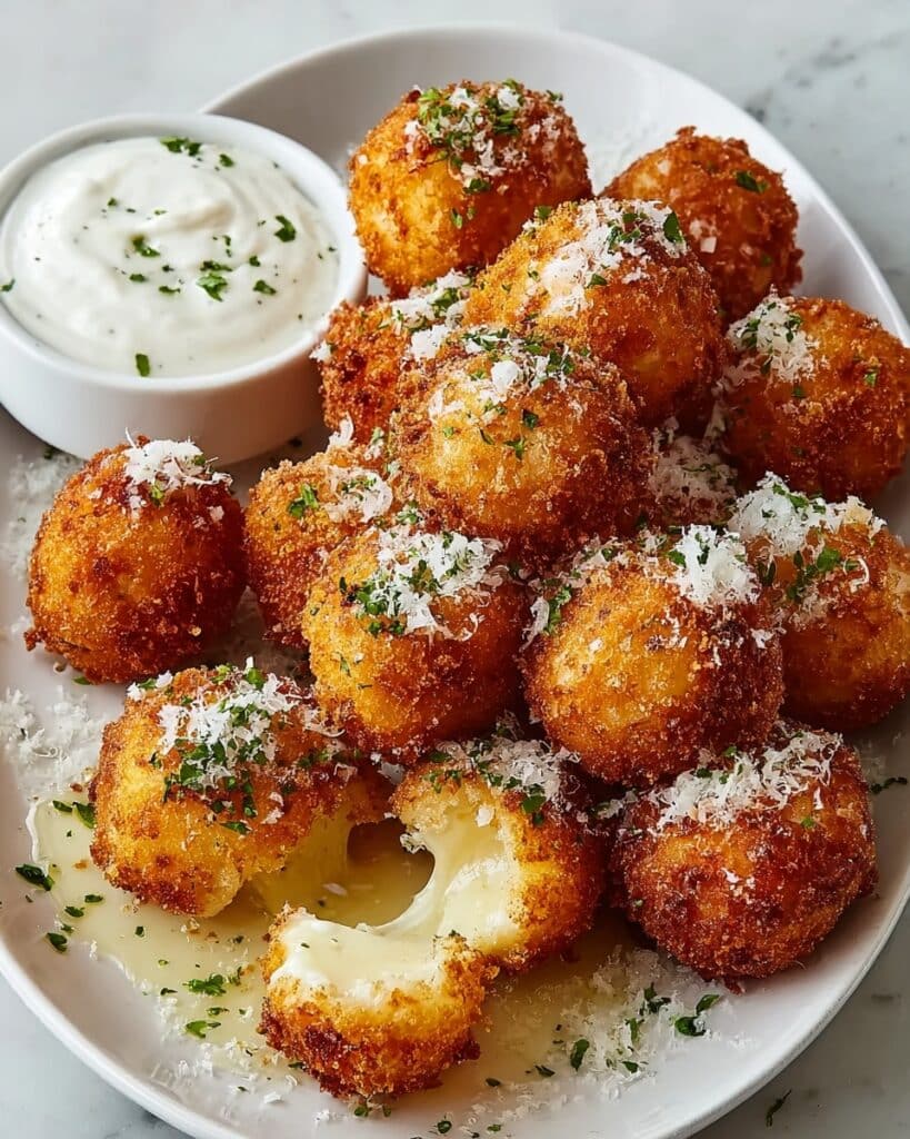 Crispy Parmesan Garlic Potato Balls Recipe