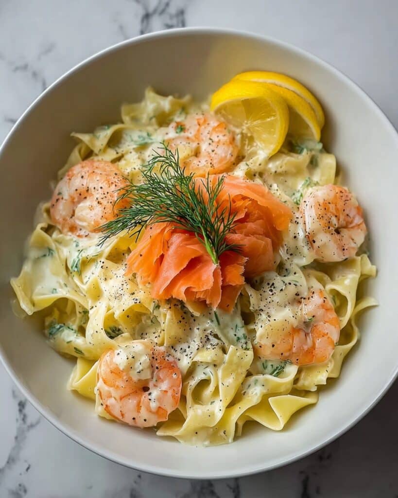 Salmon and Shrimp Alfredo Recipe