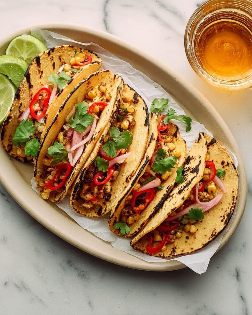 Tempeh Tacos with Pickled Vegetables and Avocado Cream Recipe