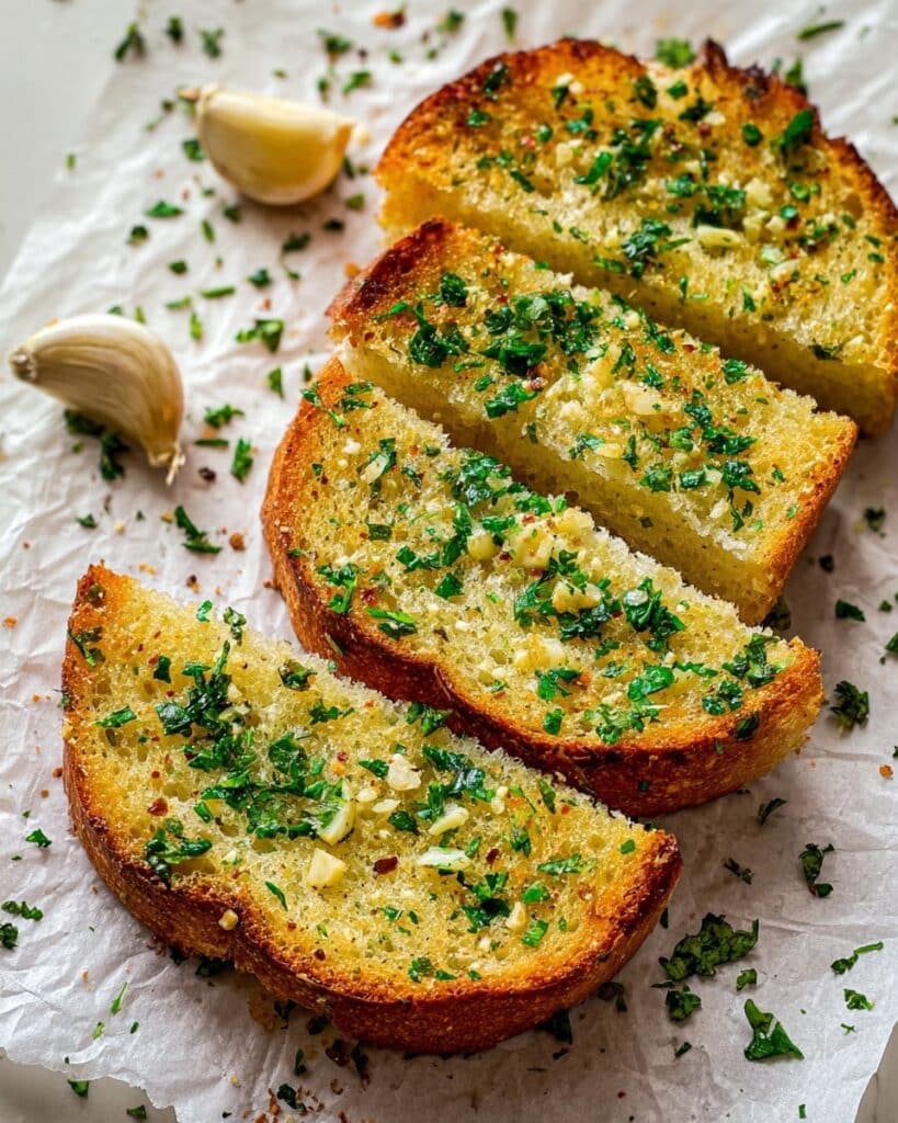 Crispy and Buttery Homemade Garlic Bread Recipe
