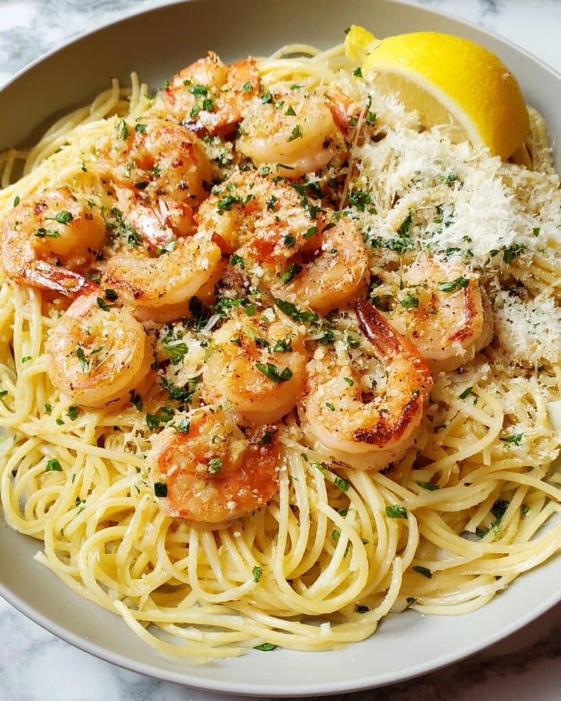 Shrimp Scampi Pasta with Garlic, Lemon, and Parmesan Recipe
